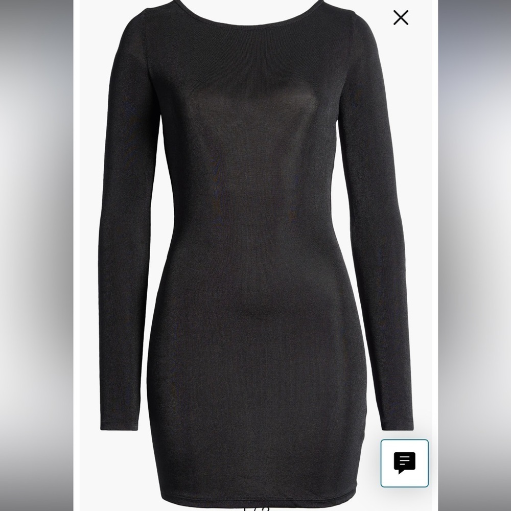 Intimately Free people Black Long Sleeve backless Dress medium 78$
